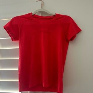 lululemon athletica Red Short Sleeve Performance Tee